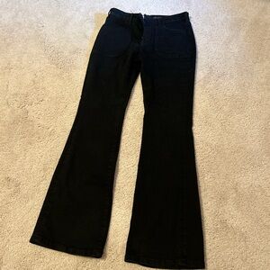 Black mid rise flare jeans